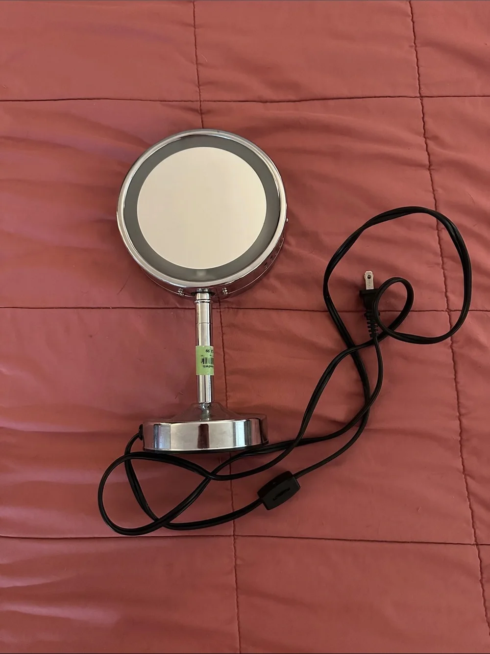 Adjustable Chrome Lighted Makeup Mirror - Silver